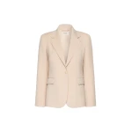 Max Mara Lamine Single-Breasted Stretch Wool Blazer in Powder Pink | Blazers | Luxury Shoes 