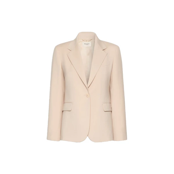 Max Mara Lamine Single-Breasted Stretch Wool Blazer in Powder Pink | Blazers | Luxury Shoes 