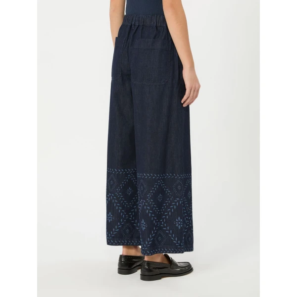 Max Mara Lampada Laser-Cut Denim Jeans in Navy | Denim | Luxury Shoes 
