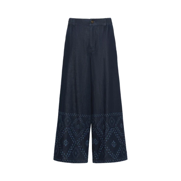 Lampada Laser-Cut Denim Jeans in Navy