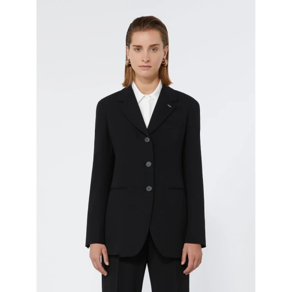 Max Mara Lampada Wool Cady Blazer in Black | Blazers | Luxury Shoes 