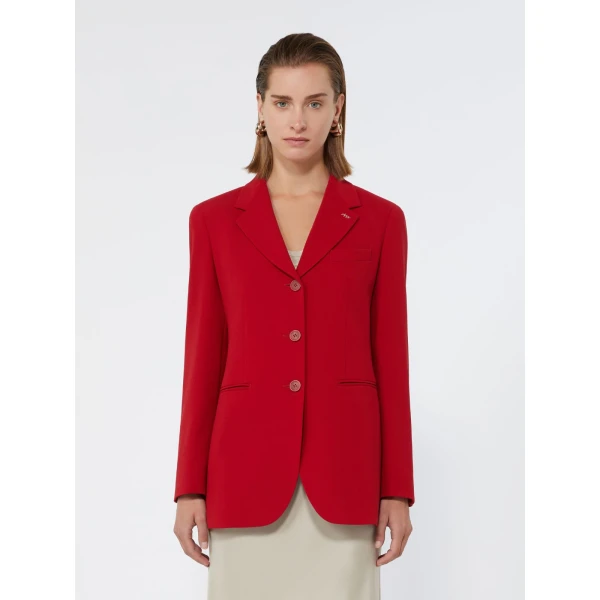 Max Mara Lampada Wool Cady Blazer in Red | Blazers | Luxury Shoes 