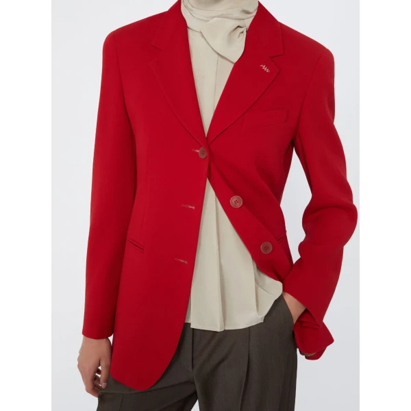 Max Mara Lampada Wool Cady Blazer in Red | Blazers | Luxury Shoes 