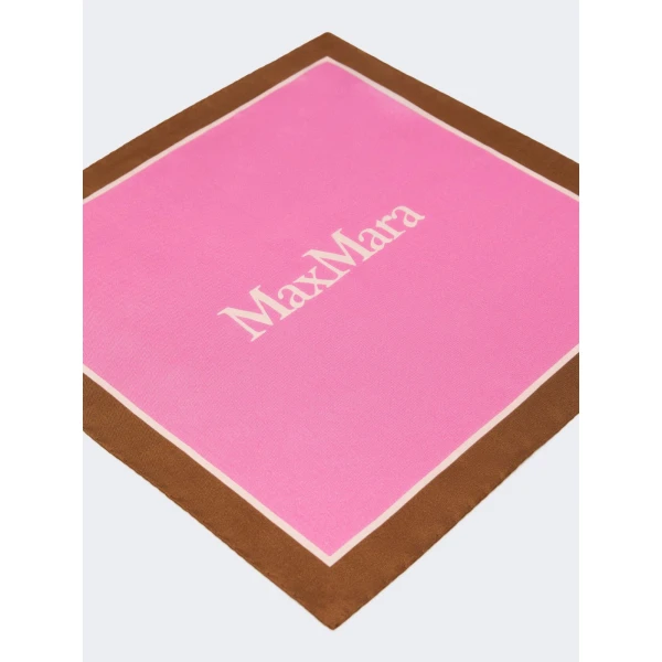 Max Mara Lampara Printed Silk Pocket Square in Antique Rose | Scarves | Luxury Shoes 