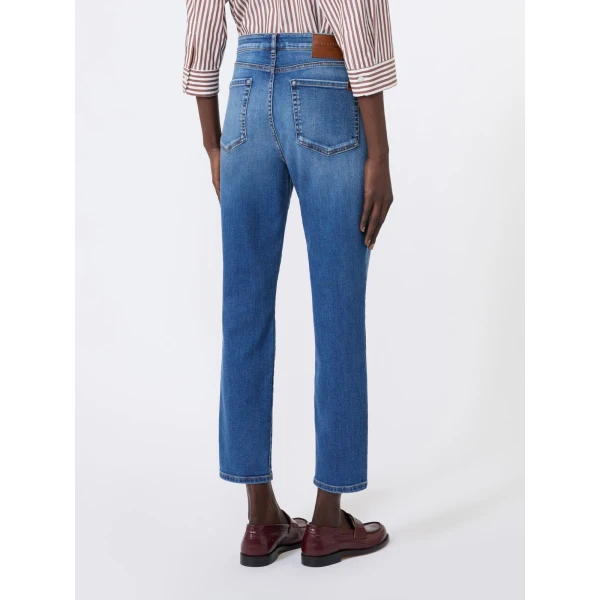 Max Mara Lana Slim Cropped Stretch Denim Jeans in Navy | Denim | Luxury Shoes 