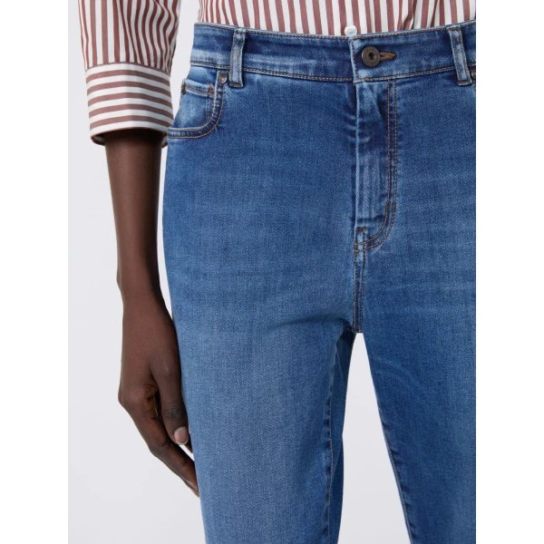 Max Mara Lana Slim Cropped Stretch Denim Jeans in Navy | Denim | Luxury Shoes 