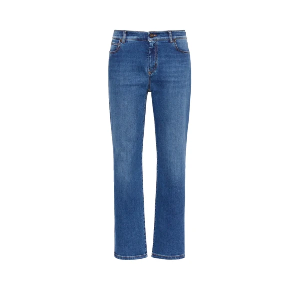 Max Mara Lana Slim Cropped Stretch Denim Jeans in Navy | Denim | Luxury Shoes 
