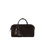 Max Mara Large Alpaca and Wool Teddy Boston Bag in Brown | Totes & Top-Handle Bags | Luxury Shoes 