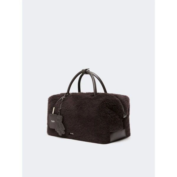 Max Mara Large Alpaca and Wool Teddy Boston Bag in Brown | Totes & Top-Handle Bags | Luxury Shoes 