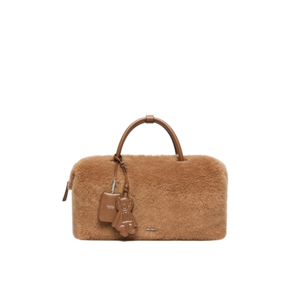 Max Mara Large Camel Teddy Boston Bag in Camel | Totes & Top-Handle Bags | Luxury Shoes 