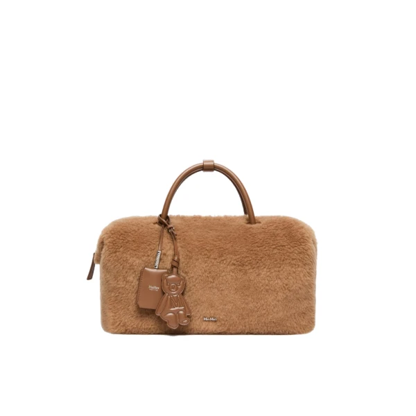 Large Camel Teddy Boston Bag in Camel
