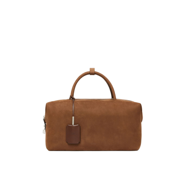 Max Mara Large Nubuck Leather Boston Bag in Cocoa | Totes & Top-Handle Bags | Luxury Shoes 