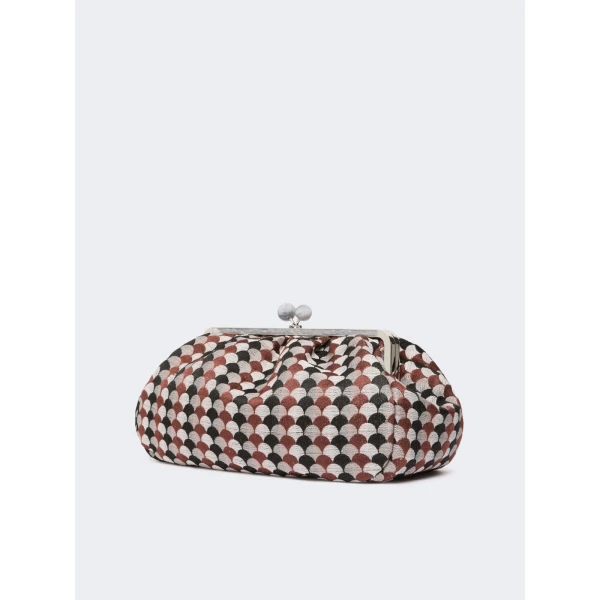Max Mara Large Pasticcino Bag in Jacquard, Coffee | Clutch Bags | Luxury Shoes 