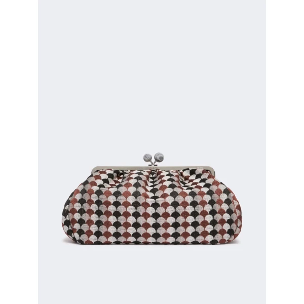 Max Mara Large Pasticcino Bag in Jacquard, Coffee | Clutch Bags | Luxury Shoes 