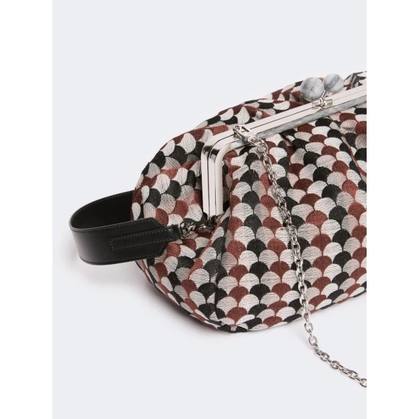 Max Mara Large Pasticcino Bag in Jacquard, Coffee | Clutch Bags | Luxury Shoes 