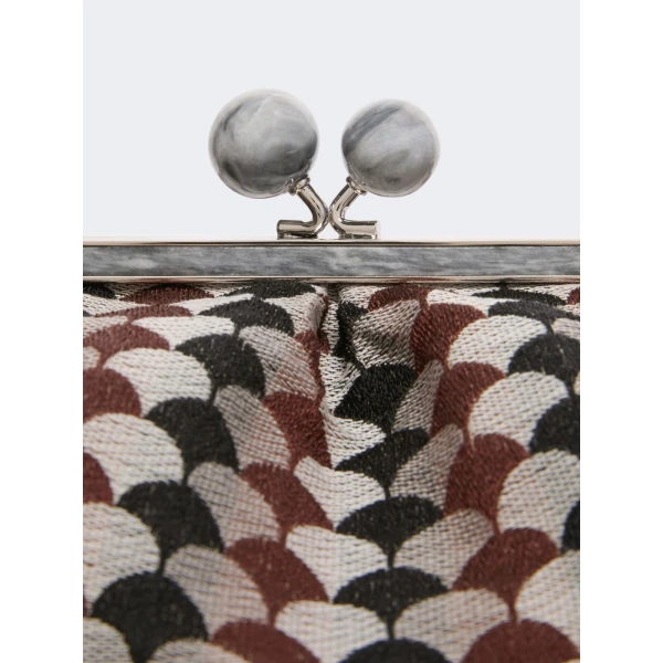Max Mara Large Pasticcino Bag in Jacquard, Coffee | Clutch Bags | Luxury Shoes 