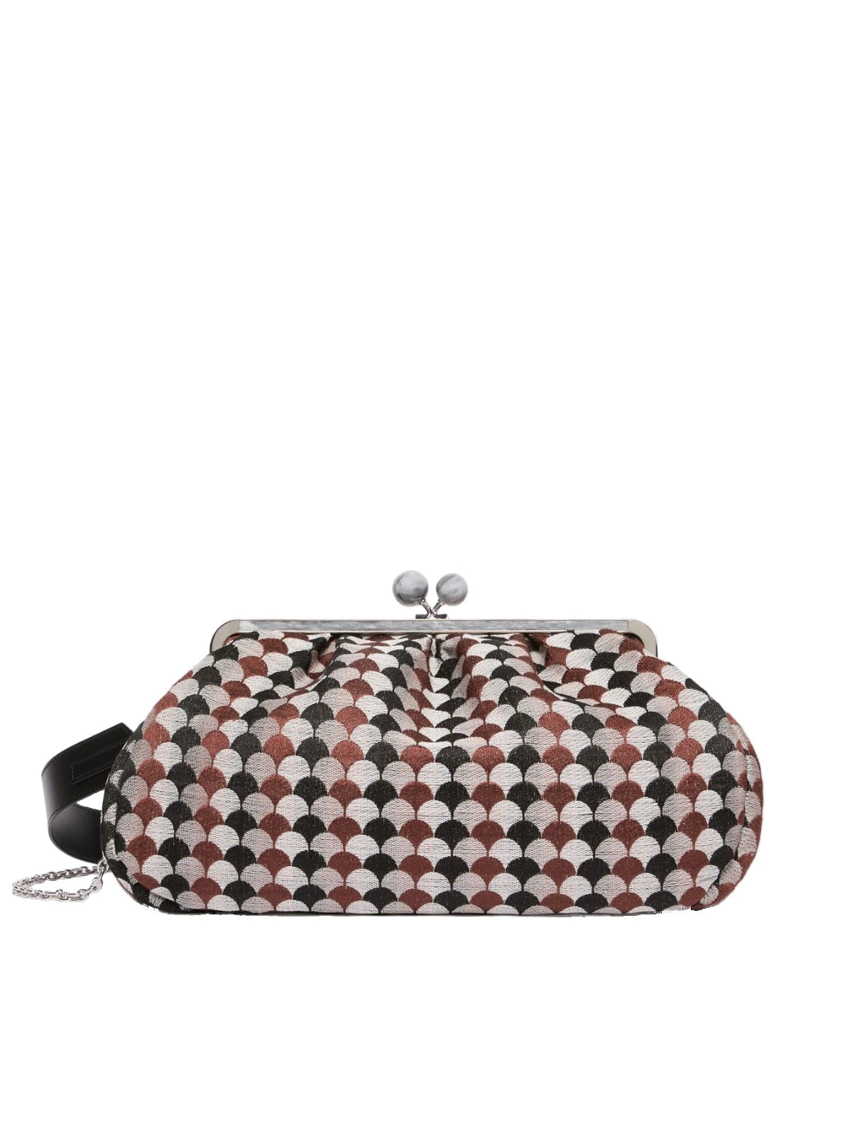 Max Mara Large Pasticcino Bag in Jacquard, Coffee Max Mara Large Pasticcino Bag in Jacquard, Coffee | Clutch Bags | Luxury Shoes