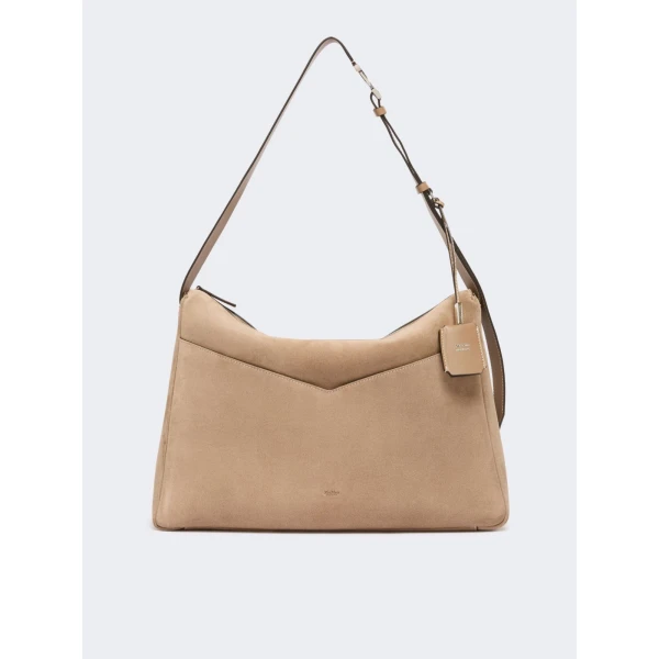 Max Mara Large Split Leather Handbag in Mud | Totes & Top-Handle Bags | Luxury Shoes 
