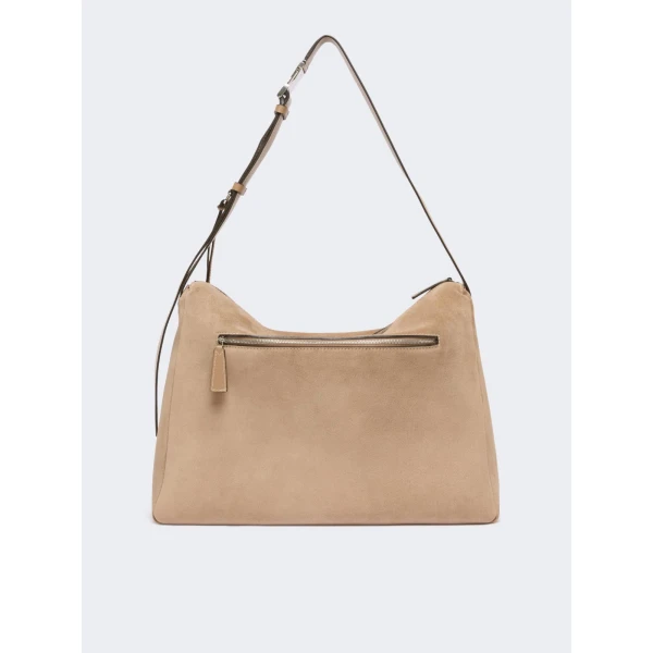 Max Mara Large Split Leather Handbag in Mud | Totes & Top-Handle Bags | Luxury Shoes 