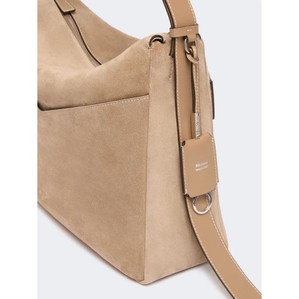 Max Mara Large Split Leather Handbag in Mud | Totes & Top-Handle Bags | Luxury Shoes 