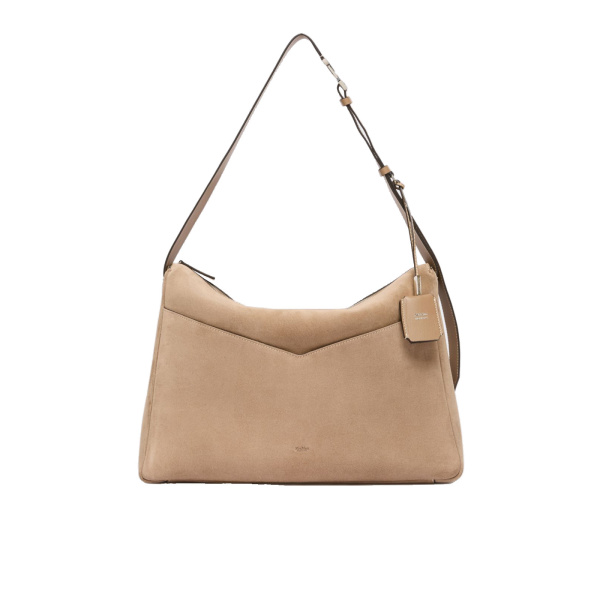 Max Mara Large Split Leather Handbag in Mud | Totes & Top-Handle Bags | Luxury Shoes 