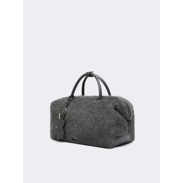 Max Mara Large Teddy Boston Bag in Medium Grey | Totes & Top-Handle Bags | Luxury Shoes 