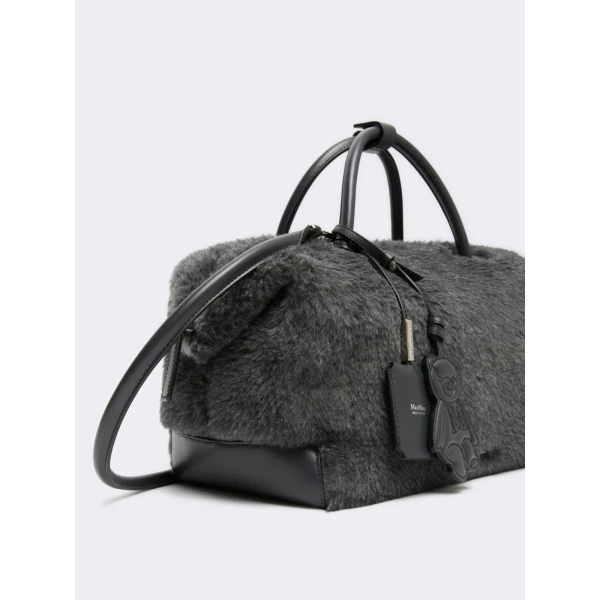 Max Mara Large Teddy Boston Bag in Medium Grey | Totes & Top-Handle Bags | Luxury Shoes 