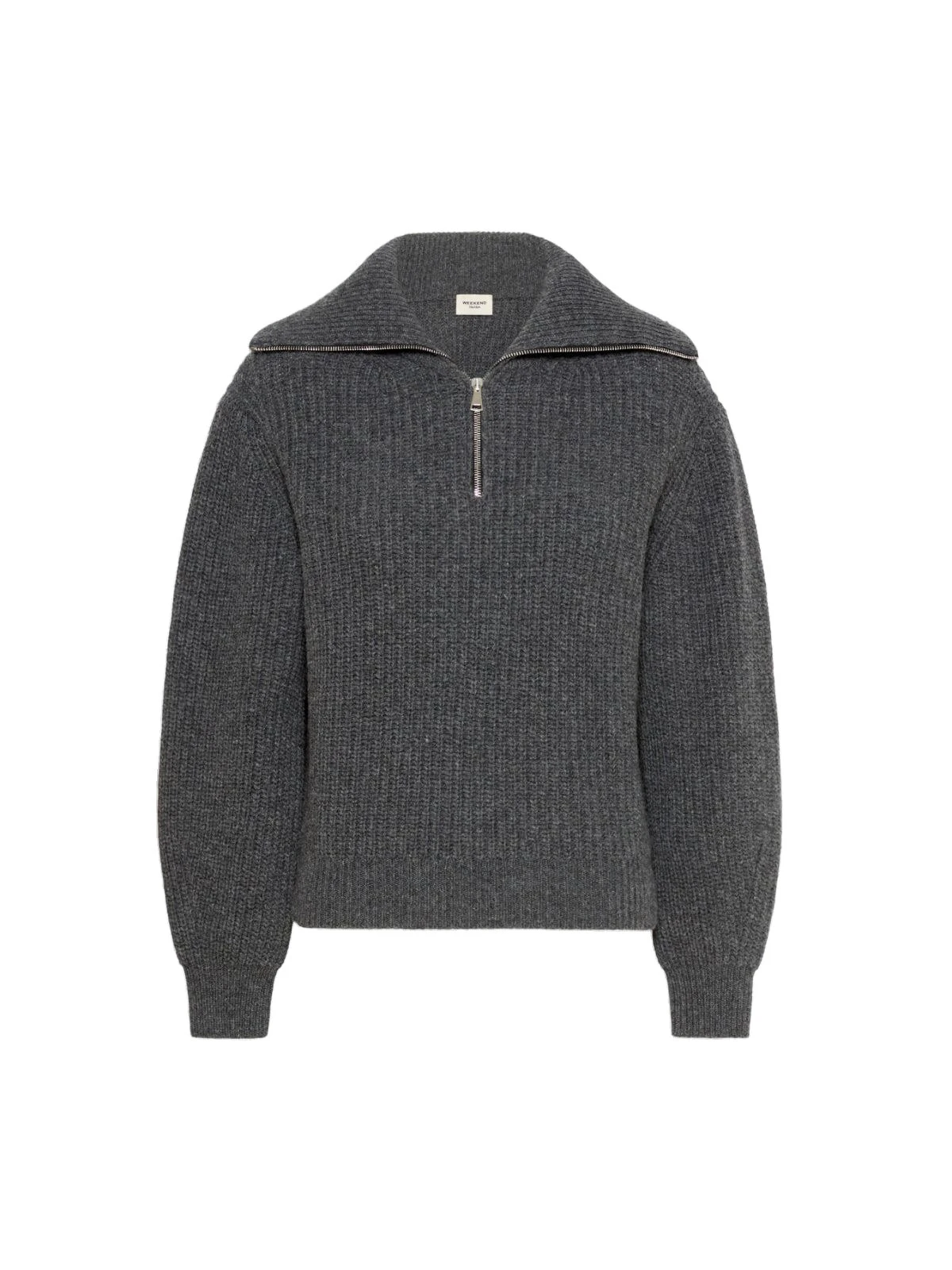 Max Mara Laser Wool Half-Zip Roll-Neck Jumper in Dark Grey Max Mara Laser Wool Half-Zip Roll-Neck Jumper in Dark Grey | Turtlenecks | Luxury Shoes