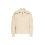 Max Mara Laser Wool Half-Zip Roll-Neck Jumper in Ice Grey | Turtlenecks | Luxury Shoes 