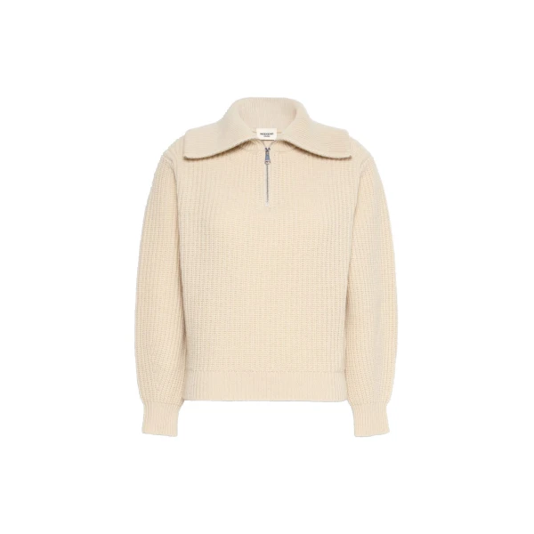 Max Mara Laser Wool Half-Zip Roll-Neck Jumper in Ice Grey | Turtlenecks | Luxury Shoes 