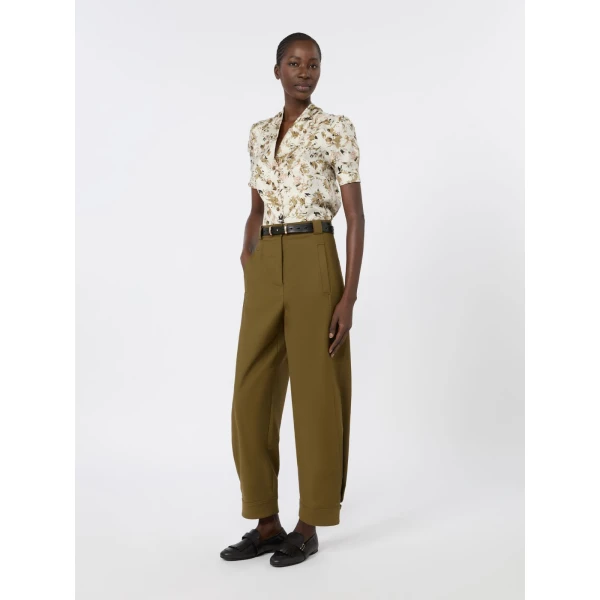 Max Mara Leale Printed Silk Twill Shirt in White | Shirts | Luxury Shoes 