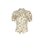 Max Mara Leale Printed Silk Twill Shirt in White | Shirts | Luxury Shoes 