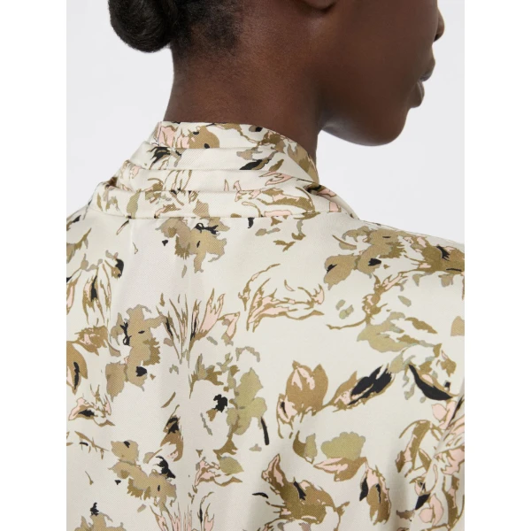 Max Mara Leale Printed Silk Twill Shirt in White | Shirts | Luxury Shoes 