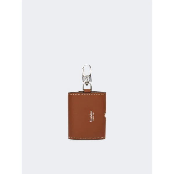 Max Mara Leather Earphone Pouch in Amber Brown | Wallets & Purses | Luxury Shoes 