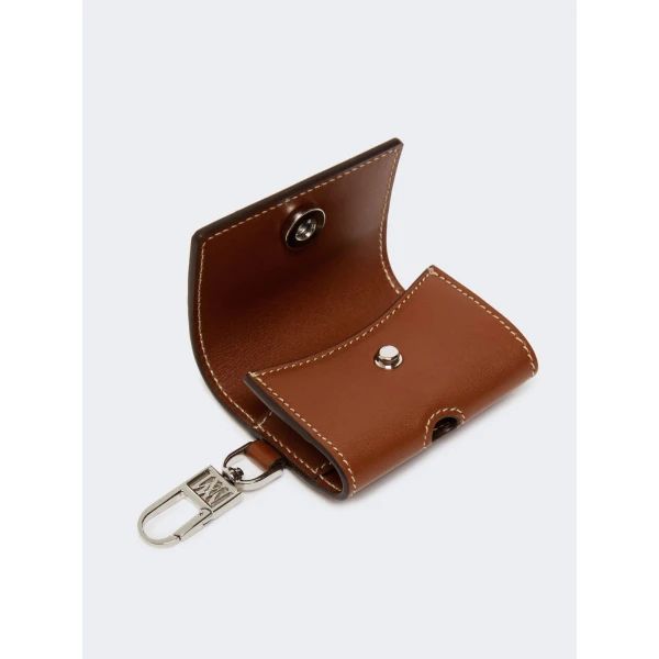 Max Mara Leather Earphone Pouch in Amber Brown | Wallets & Purses | Luxury Shoes 