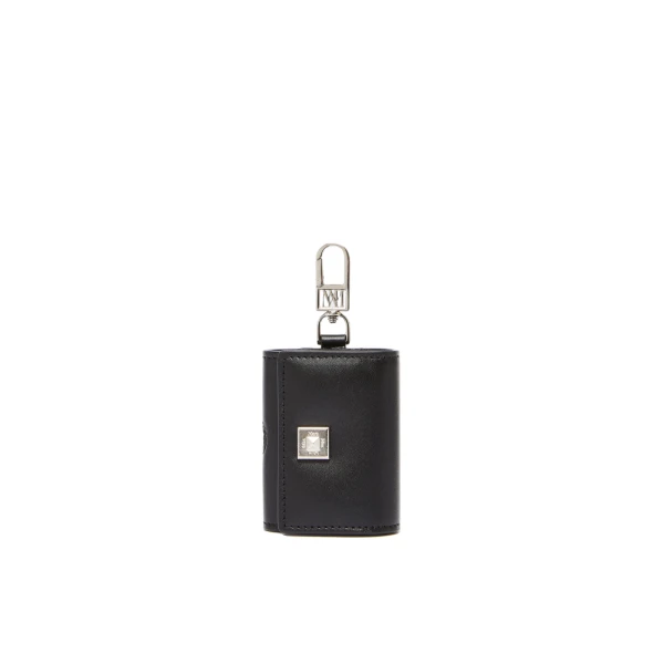 Leather Earphone Pouch in Black