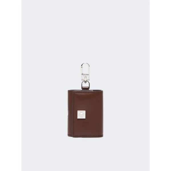 Max Mara Leather Earphone Pouch in Cocoa | Wallets & Purses | Luxury Shoes 
