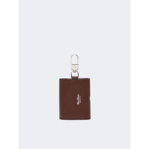 Max Mara Leather Earphone Pouch in Cocoa | Wallets & Purses | Luxury Shoes 