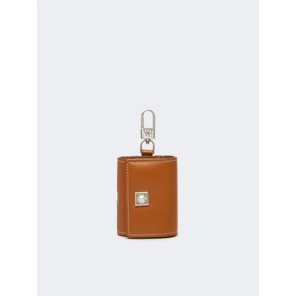 Max Mara Leather Earphone Pouch in Rust | Wallets & Purses | Luxury Shoes 