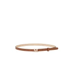 Max Mara Leather Monogram Belt in Amber Brown | Belts | Luxury Shoes 