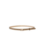 Max Mara Leather Monogram Belt in Mud | Belts | Luxury Shoes 