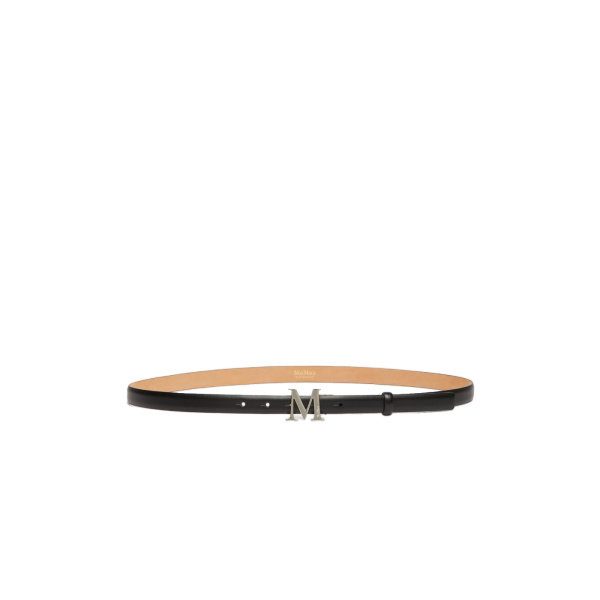 Max Mara Leather Monogram Trouser Belt in Black | Belts | Luxury Shoes 