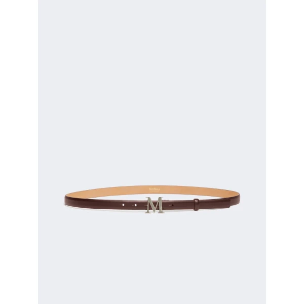 Max Mara Leather Monogram Trouser Belt in Brown | Belts | Luxury Shoes 