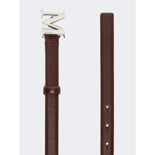 Max Mara Leather Monogram Trouser Belt in Brown | Belts | Luxury Shoes 