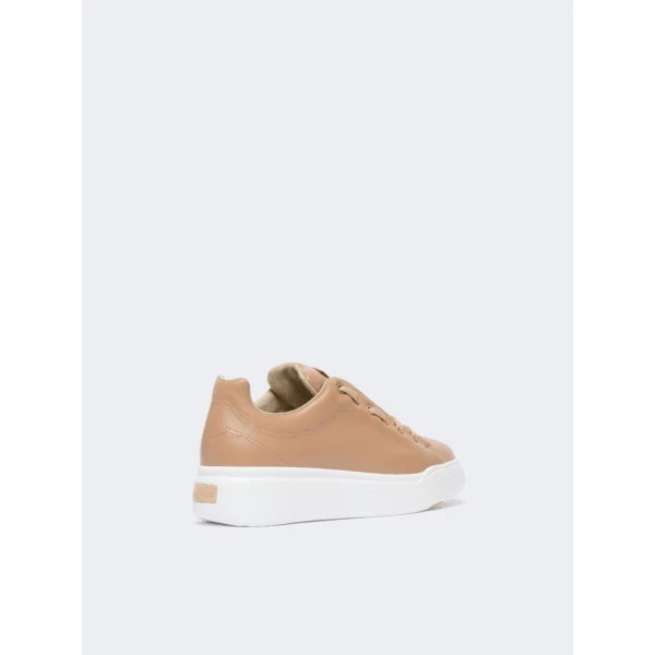 Max Mara Leather Trainers in Ivory | Sneakers | Luxury Shoes 