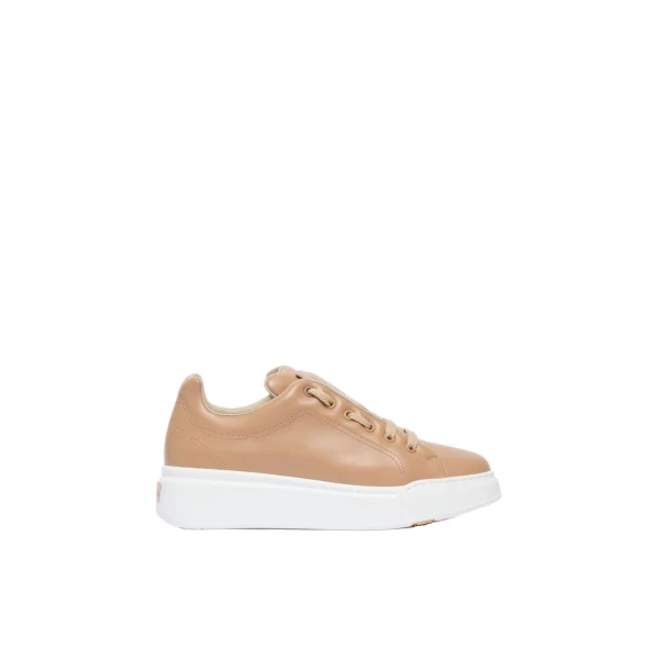 Leather Trainers in Ivory