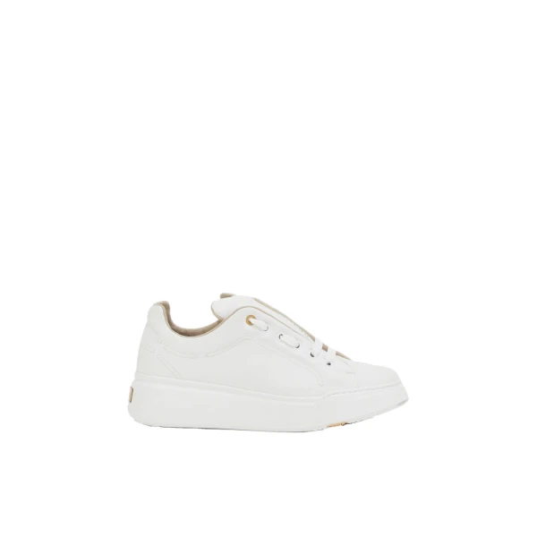 Leather Trainers in Optical White