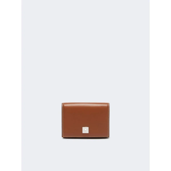 Max Mara Leather Tri-Fold Purse in Amber Brown | Wallets & Purses | Luxury Shoes 