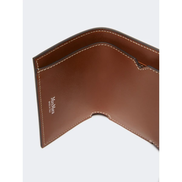 Max Mara Leather Tri-Fold Purse in Amber Brown | Wallets & Purses | Luxury Shoes 