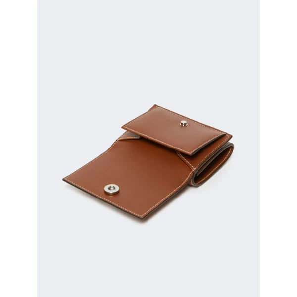 Max Mara Leather Tri-Fold Purse in Amber Brown | Wallets & Purses | Luxury Shoes 